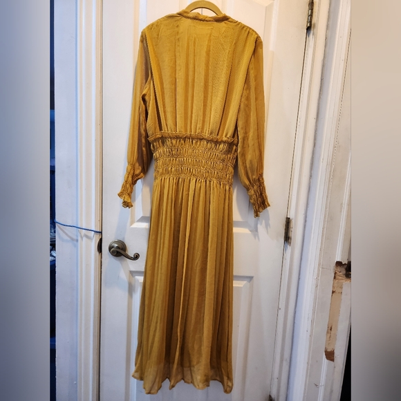 Zara Mustard Long Sleeve Dress - Picture 3 of 3